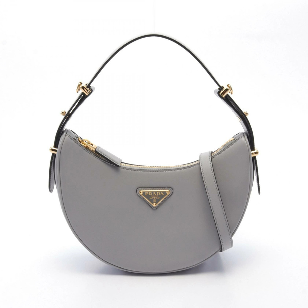 Prada SOFT CALF Arche Handbag Leather Blue
